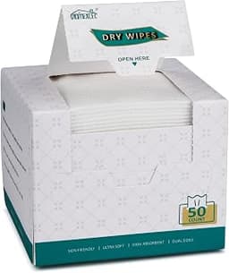 HOMEXCEL Baby Dry Wipes 50 Count, Soft Multi-Purpose Wipes, Use Dry for Sensitive Skin or Add Water to Create Natural...