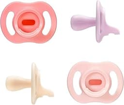 Tommee Tippee Ultra-Light StayPut Pacifier, One-Piece Silicone Design, 0-6m, 4 Pack