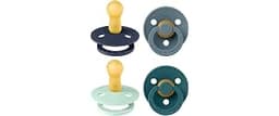 BIBS Pacifiers - Color 4 Pack | Round Nipple Baby Pacifier | BPA Free Natural Rubber Latex Soother | Made in Europe |...