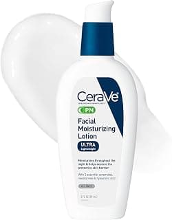 CeraVe PM Facial Moisturizing Lotion, Night Cream with Hyaluronic Acid and Niacinamide, Ultra-Lightweight, Oil-Free M...