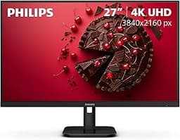 Philips 27E1N1800A 27" IPS 4K UHD (3840 x 2160) Monitor, Built-in Speakers, HDR 10, AMD FreeSync, LowBlue Mode, Flick...