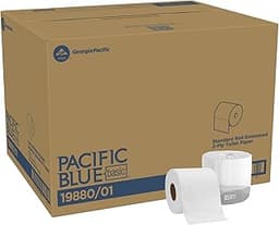 Georgia-Pacific Pacific Blue Basic 2-Ply Embossed Toilet Paper,19880/01, 550 Sheets Per Roll, 80 Rolls Per Case