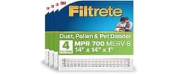 Filtrete 14x14x1 Air Filter, MERV 8, MPR 700, Dust, Pollen & Pet Dander Reduction, 3-Month AC and Furnace Filter, Eas...