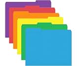 PANDRI Colored File Folders, 120 Pack 1/3 Cut Tab File Folder, 6 Colors | Colored Manila Folder With Tabs for Filing ...