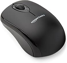 Amazon Basics 2.4 GHz Wireless Optical Computer Mouse with USB Nano Receiver, Portable, No Wires, Smooth Tracking, Mu...