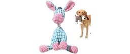PVVPVV Indestructible Dog Toys for Aggressive Chewers, Squeaky Plush Chew Toy, (Blue)