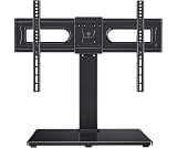 PERLESMITH Universal Swivel TV Stand for 37-80 inch TVs, Holds up to 99lbs | 6 Height Adjustable, Tempered Glass Base...