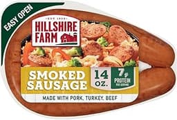 Hillshire Farm Smoked Sausage Fully Cooked Sausage, 14 oz | Fully cooked; ready in minutes; perfect for breakfast