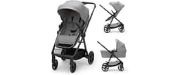 Kinderkraft Newly 2-in-1 Stroller for Kids, Gray | From Birth up to 48.5 lbs, Plus Extra 6.6 lbs Basket, Pramette Mode