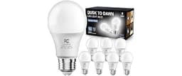 dalattin A19 Dusk to Dawn Light Bulbs, Automatic On/Off Photocell Sensor 9W LED Bulb, 60W Equivalent, 5000K Daylight ...