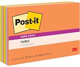 Post-it Super Sticky Notes, 6 x 4 in, Neon Fizz, 8 Pads, 45 Sheets/Pad | School Supplies and Office Supplies, 2X the ...