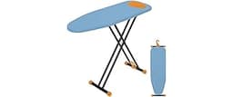 RAINHOL Compact Ironing Board Full Size 43x13 with Extra Thick Padded Cover, Height Adjustable Iron Board with Hanger...