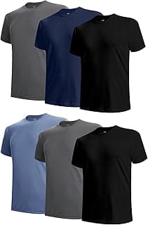 BAMBOO COOL Men's Undershirts Moisture Wicking Crewneck T Shirts 6 Pack