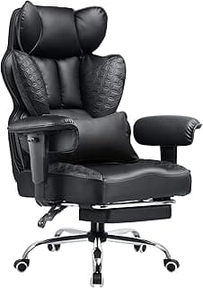 COMHOMA Big and Tall Office Chair Heavy Duty Wide Ergonomic Gaming Chair with Deluxe Embossing Designed Leather with ...