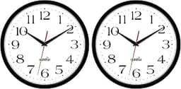 HIPPIH 2 Pack Silent Wall Clock, 10 Inch Non Ticking Quiet Digital Sweep Decorative Battery Operated Wall Clocks for ...