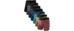 BAMBOO COOL Men's Underwear Breathable Boxer Briefs with Fly Moisture-Wicking Lightweight Underwear 7-Pack