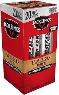 Jack Link's Original Beef Jerky Sticks - 0.92 oz (20 Pack) | Made with 100% Real Beef - Ready to Eat Real Meat Protei...