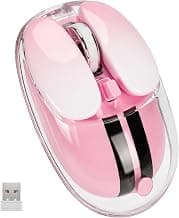KNOWSQT Wireless Mouse Pink 2.4G, Bluetooth Silent Adjustable DPI Gaming Mice with USB Receiver for Laptop PC Comput...