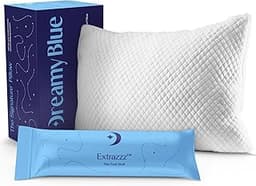 DreamyBlue Signature Pillow w/Adjustable Loft • Shredded Memory Foam Fill • Neutral Alignment for Side, Back, and Sto...