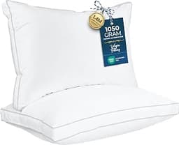 Utopia Bedding Down Alternative Bed Pillows for Sleeping Queen Size (White), Set of 2, Soft & Fluffy Pillow with Cool...