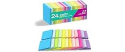 (24 Pack) Lined Sticky Notes 3x3 in,Bright Notepads with Lines | Ruled Stickies,Super Sticking Power,Office School Me...