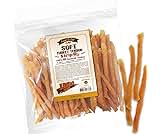 Gootoe Soft Turkey Tendon Strip with Pumpkin 1 lb, Natural Chewy Snack, USA-Sourced Turkey Tendon, Premium Training C...