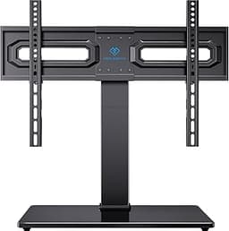 PERLESMITH Universal Swivel TV Stand for 37-80 inch TVs, Holds up to 99lbs | 6 Height Adjustable, Tempered Glass Base...