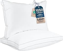 Utopia Bedding Gusset Bed Pillow, Hotel Pillows Queen Size Set of 2, White | Cotton Blended Down alternative pillows ...