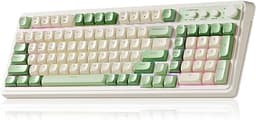 AULA S99 Gaming Keyboard, Wireless Green Creamy Computer Keyboards | Tri-Mode Bluetooth/2.4GHz/USB-C Membrane Keyboar...