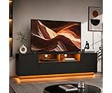 WLIVE LED TV Stand for 55/60/65 Inch TVs, Modern Entertainment Center with Storage Cabinets and Drawer, Gaming Media ...