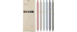 Ddaowanx Gel Pens,6 Pcs 0.5mm Retractable Quick Dry Black Ink Pens | Fine Point Smooth Writing Pens for Nurses,Teache...