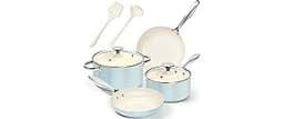 MICHELANGELO Pots and Pans Set Non Stick - Titanium Cookware Set Non Toxic Ceramic Coating, 8-Pcs Nonstick Pots and P...