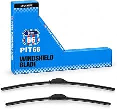 PIT66 Windshield Wiper Blades, 22"+22", Stable, Quiet, All Season 2 Pack