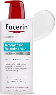 Eucerin Advanced Repair Body Lotion for Very Dry Skin, Unscented Lotion Formulated with Ceramides, 16.9 Fl Oz Bottle