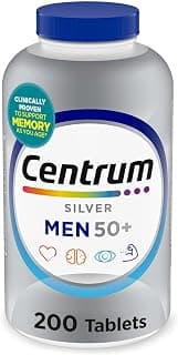 Centrum Silver Men's 50+ Multivitamin with Vitamin D3, B-Vitamins, Zinc for Memory and Cognition - 200 Tablets
