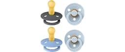 BIBS Pacifiers - Colour 4 Pack | Round Nipple Baby Pacifier | BPA Free Natural Rubber Latex Soother | Made in Denmark...