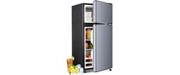 Anypro Fridge with Freezer, 2.9 Cu.Ft Double Door Refrigerator with 7-Level Temperature Control, LED Light, Adjustabl...