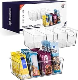 ClearSpace Pantry Organizers and Storage and Cabinet Organizer, 2 Pack | Storage bin with divider for organizing pant...