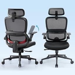 SIHOO B100 SE Ergonomic Office Chair, Desk Chair with Lumbar Support 300lbs | Soft Memory Foam, Flip-up Armrests, Com...