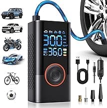 Tire Inflator Portable Air Compressor Portable Cordless Mini Air Pump with Digital Pressure Gauge Inflater 150PSI 3X ...