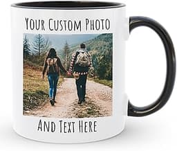 Personalized Coffee Mug, Custom Picture Text or Logo Ceramic Mug, Customized Gift for Men & Women, Taza Personalizada...