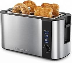 Elite Gourmet ECT-3100 4-Slice Long Slot Toaster, Stainless Steel | Extra-Wide Slots Fit Bagels, Sourdough & Texas To...