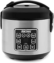 AROMA Digital Rice Cooker, 4-Cup (Uncooked) / 8-Cup (Cooked), Steamer, Grain Cooker, Multicooker, 2 Qt, Stainless Ste...