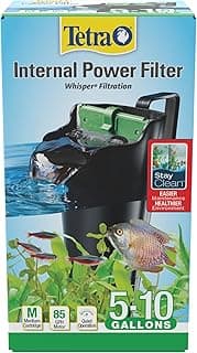 Tetra Whisper Internal Power Filter 5 To 10 Gallons, For aquariums, In-Tank Filtration, Black