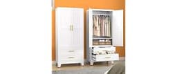 erosoei Metal Armoire Wardrobe Closet, 71 "Metal Clothing Storage Cabinet | with Adjustable Shelves and Hanging Rod, ...