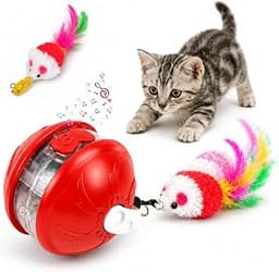 Interactive Cat Toys Smart Ball for Cats & Dogs! Now with 2 Rapid Tails. Features: 360°Auto-Rolling, Motion Activatio...