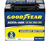 Goodyear AUX14-AGM BCI Group Size 400 12V 14 AH, 22RC, 200 CCA Platinum series Rechargeable AGM Maintenance Free Auxi...