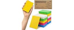 Metflavor Compressed Kitchen Sponges, 12 Count, Thick Non-Scratch Cellulose Dish Sponges, Biodegradable & Compostable...