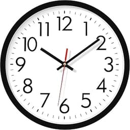 Lumuasky Wall Clock Silent Non-Ticking 12 Inch Quartz Battery Operated Round Analog Wall Clock with Easy to Read Larg...