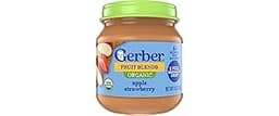 GERBER ORGANIC FOR BABY 2nd Foods Apple Strawberry 10x4oz